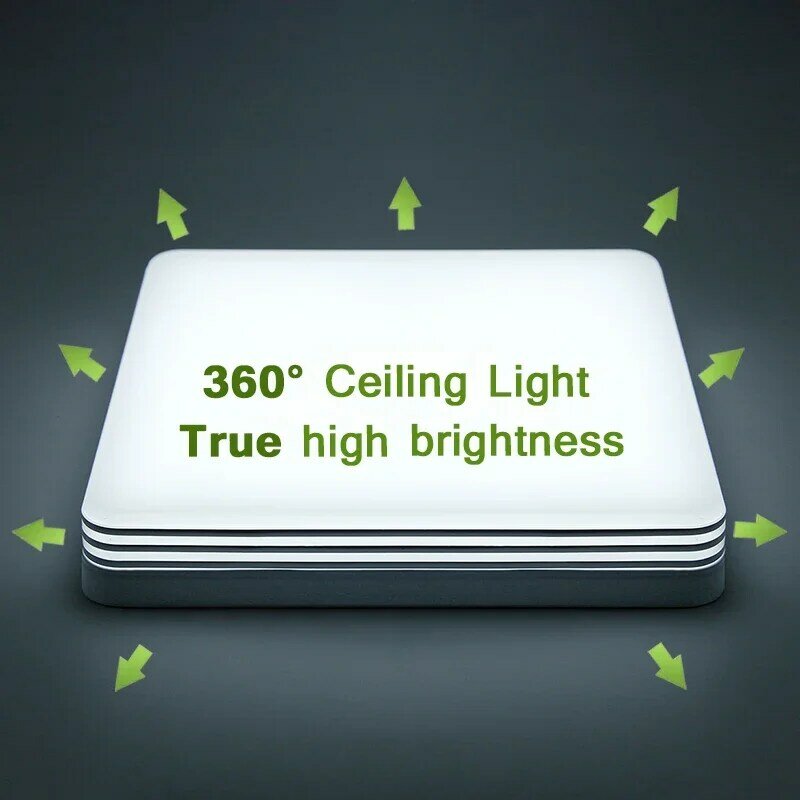 Plafonnier LED Carré pour Salon, Couloir, Salle à Manger, Chambre, Éclairage de Décoration Intérieure, 18W, 24W, 48W