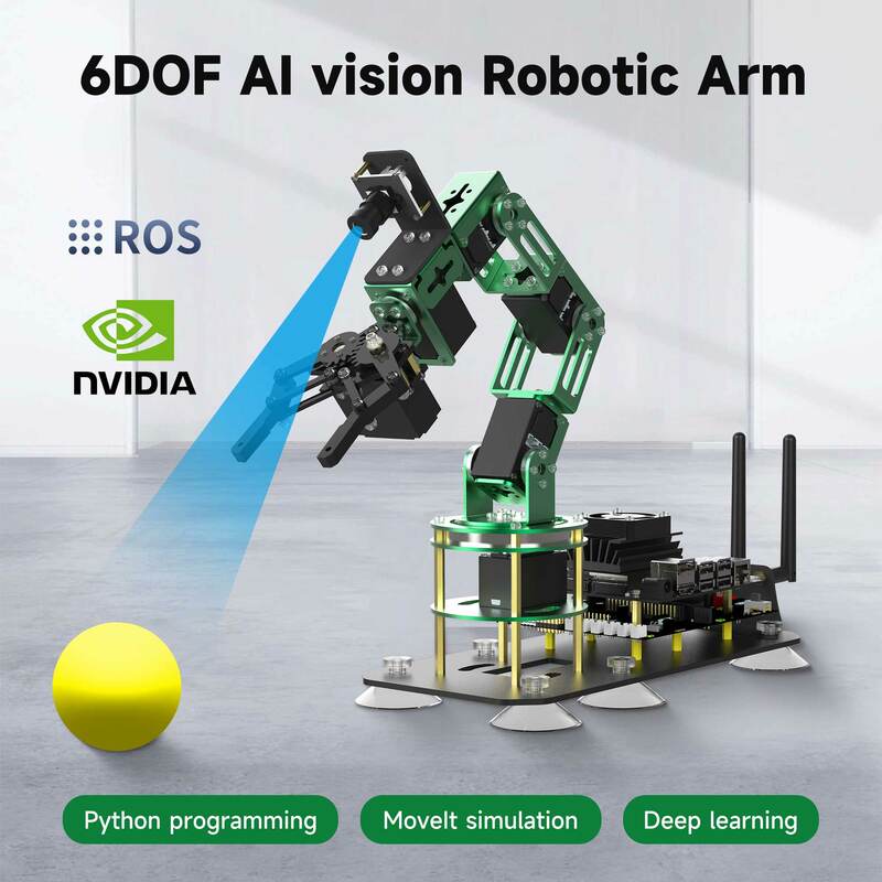 Yahboom-Kit de bras robotique visuel, Robot ROS, Intelligence artificielle, Servo pour Jetson NANO, CE, ROHS, 6DOF, AI, 15kg, 6kg, 4 Go