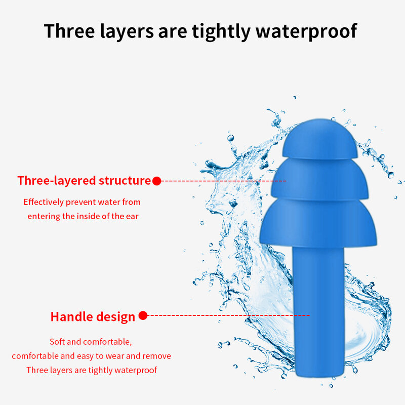 Tishric tampões de ouvido natação redução ruído silicone macio à prova dwaterproof água silicone proteção de segurança com cancelamento de ruído