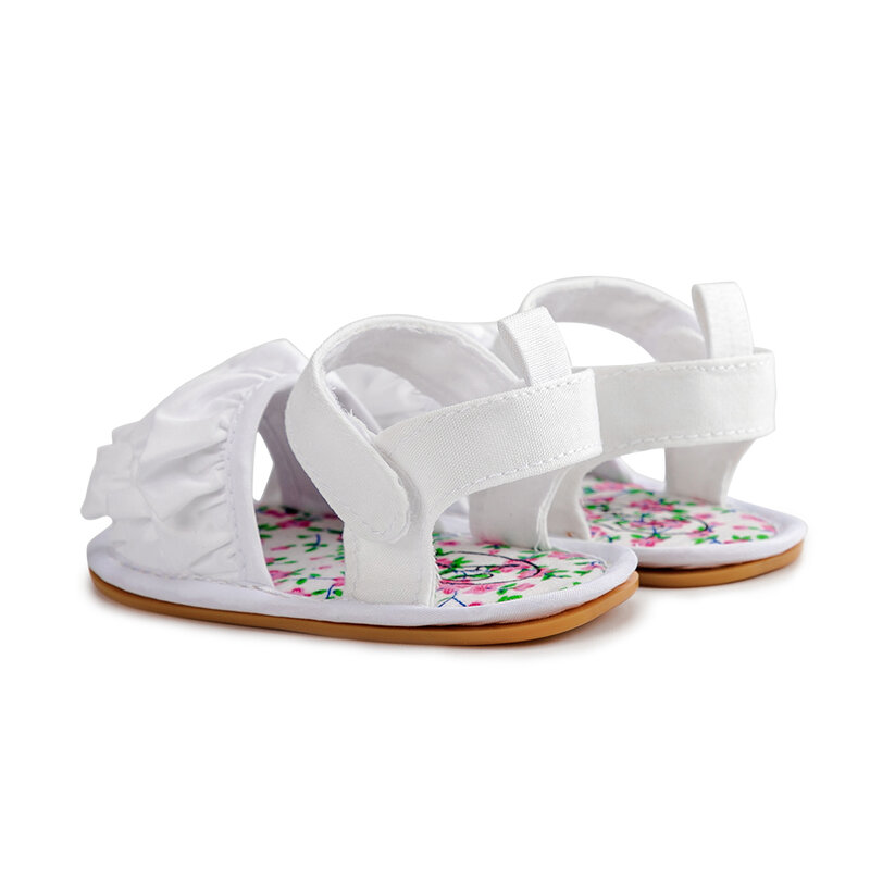 Baby Girl Sandals Summer  Rubber Soft Sole Non-slip Crib First Pair Of Newborn Toddler Shoes Shattered flowers