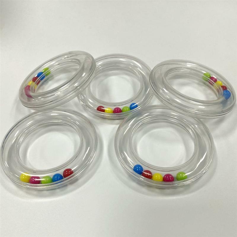 4Pcs Kunststoff Rasseln Ring DIY Hand Rassel Glocke Baby Befriedung Rasseln Spielzeug Zubehör