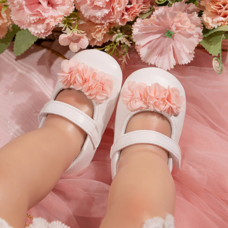 Fashion Spring BowKnot Baby Girl Shoes Soft Sole Anti-Slip Rose Dress Shoes Newborn Girl First Walker Crib Shoes Toddler