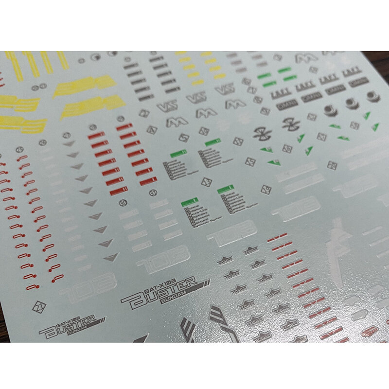 Modello decalcomanie scivolo d'acqua decalcomanie strumento per 1/100 MG Buster adesivi fluorescenti modelli giocattoli accessori