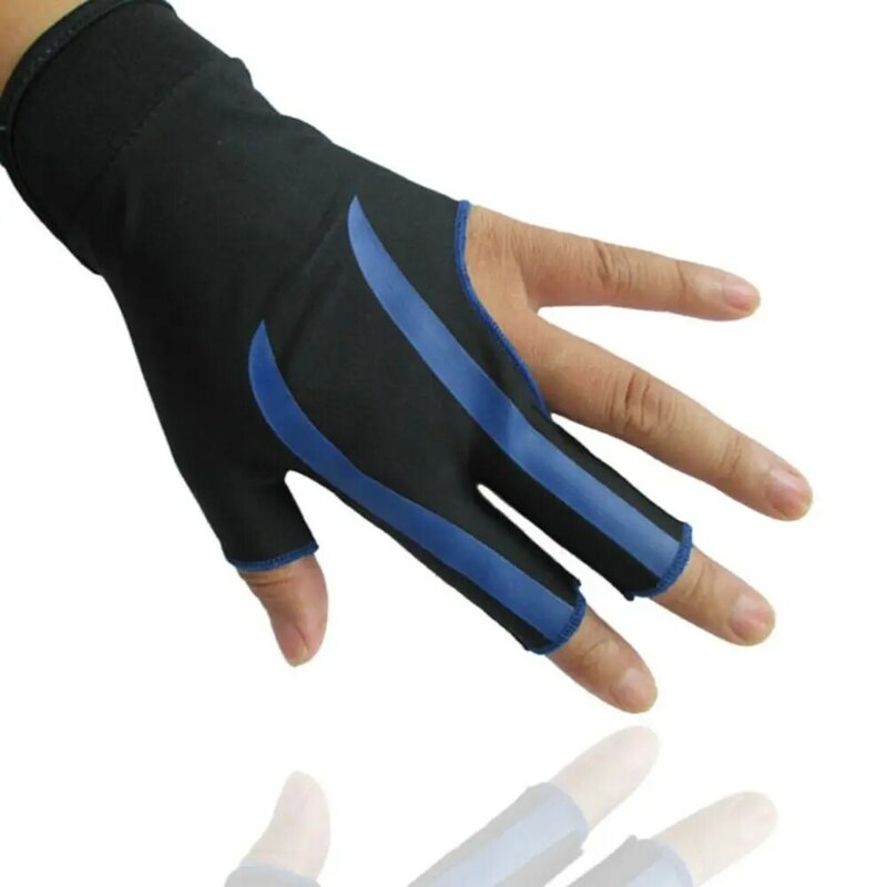 Trzy palce rękawica do snookera nowa lewa ręka antypoślizgowy akcesoria bilardowe nylonowa oddychająca rękawica bilardowa akcesoria Fitness