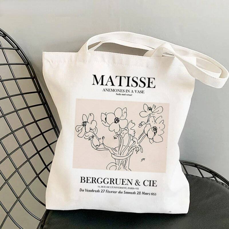 Henri Matisse Frauen Shopper Tasche Lebensdauer Tasche Harajuku Einkaufen Leinwand Shopper Tasche Mädchen Handtasche Tote Schulter Dame Tasche Strand Tasche