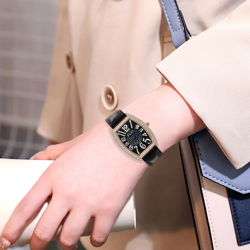 여성을 위한 가벼운 럭셔리 시계, 우아한 스타 스카이 라인석 시계, 여성을 위한 캐주얼 작은 사각형 시계, 무료 배송