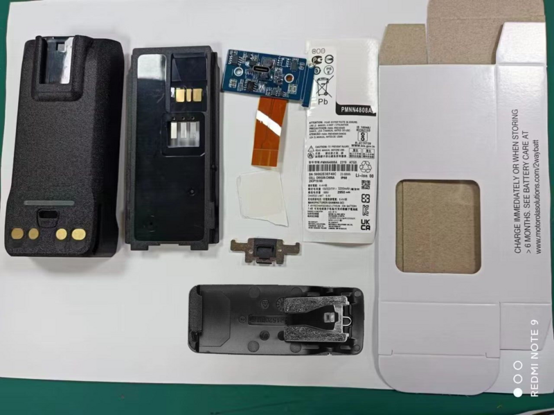 Boîtier de batterie à assembler soi-même avec carte, Motorola R7 Walperforated Talkie, PMNN4808A