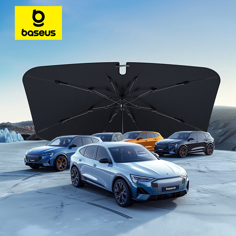 Baseus-Parasol para parabrisas de coche, sombrilla protectora con bordes doblados, protección solar para ventana delantera de verano