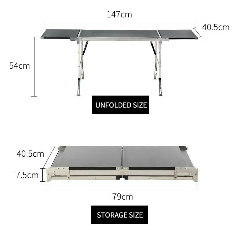 Mesa dobrável IGT de aço inoxidável, mesa portátil de piquenique ao ar livre para churrasco, jornada selvagem, acampamento de férias, 304