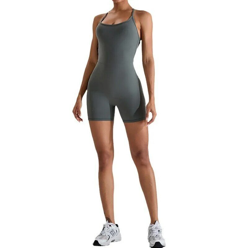 Nuova tuta da Yoga per donna, incrociata, bella schiena, aderente, dimagrante e tuta Fitness per il sollevamento dell'anca