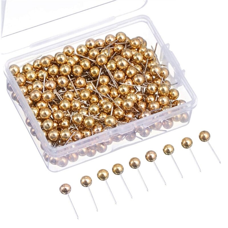 480/500Pieces Ball-shape Pushpins Map Pins for Cork Board, Metallic Sewing Pins Dropship