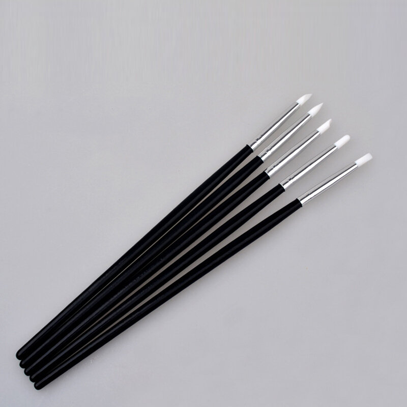 5Pcs/Set Dental Resin Brush Pens Dental Shaping Silicone Tooth Tool for Adhesive Composite Cement Porcelain Teeth Tools