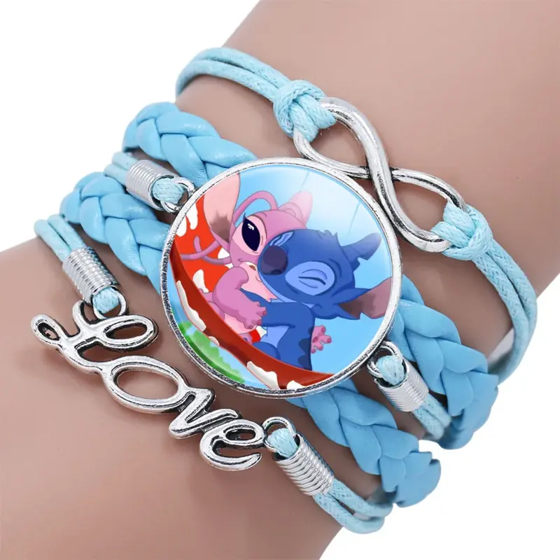 Stitch gelang Disney cetak transparan akrilik Anime Lilo & Stitch kartun lucu wriststand hadiah mainan anak-anak hadiah Natal anak perempuan