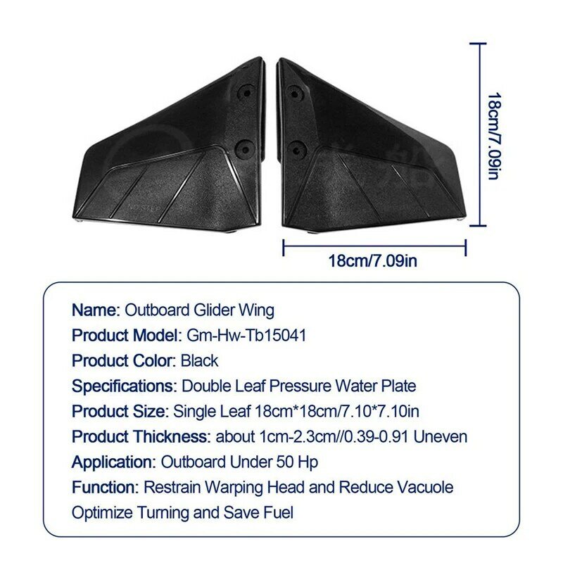 Yacht Wave Plate Stern Hydrofoil Performance Stabilizer Stern Foil for 4-50 Hp Marine Accessories with Bolt Nuts
