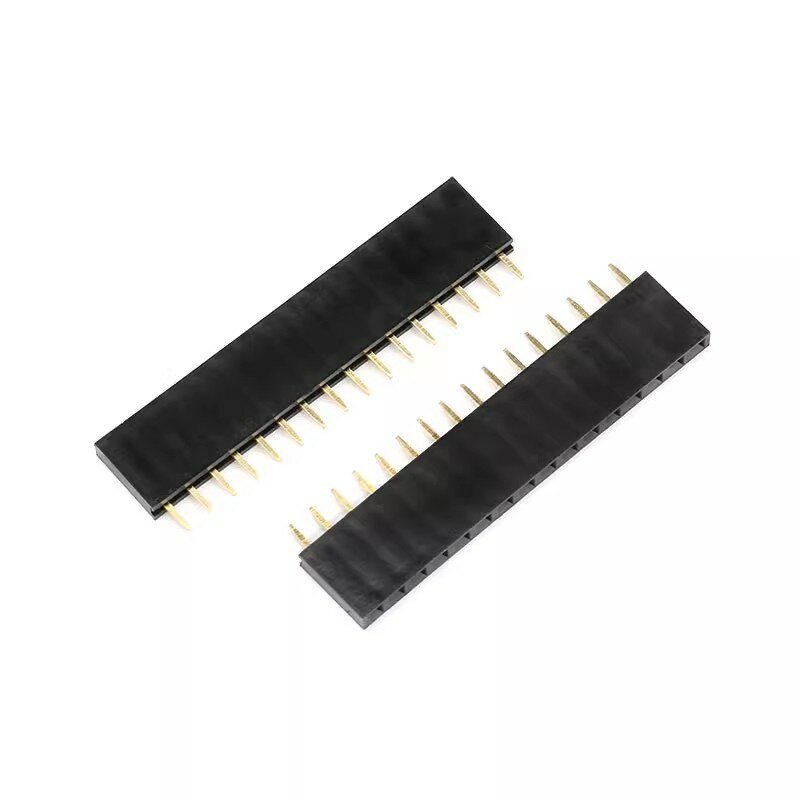 10 buah 2.54mm soket pin perempuan baris tunggal pengatur jarak 1 * soket perempuan pin lurus