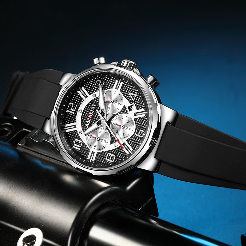 Modne zegarki męskie najwyższej marki luksusowy kwarcowy wodoodporny zegar sportowy zegarek na rękę Masculino silikonowy pasek