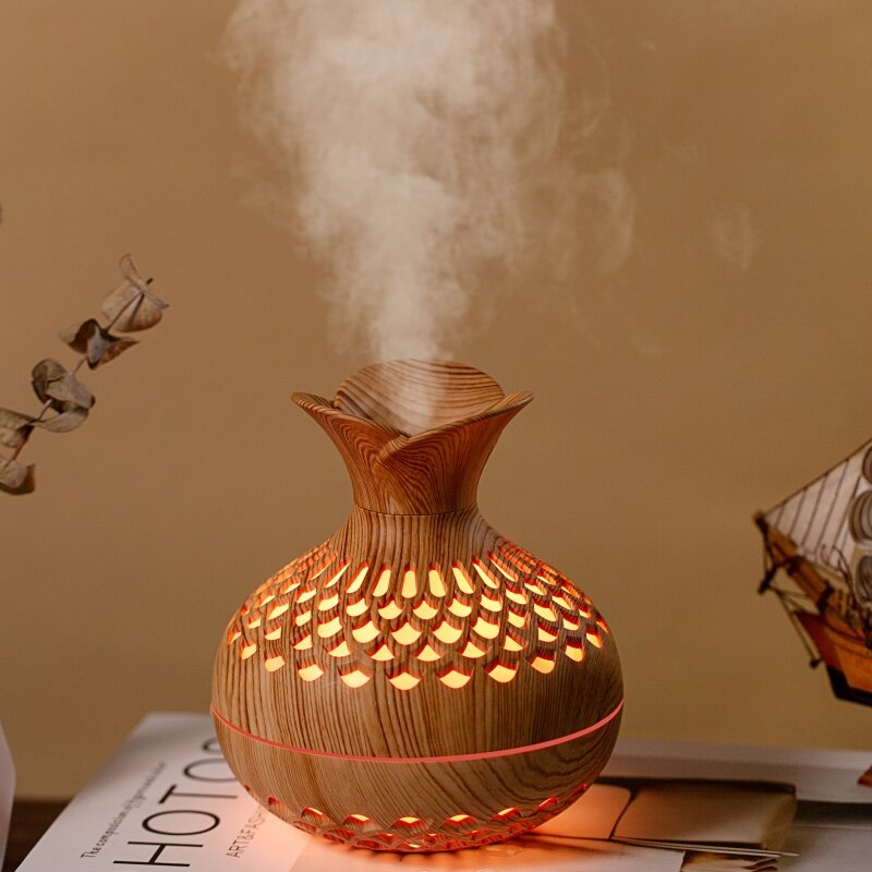 Holzmaserung Mini Vase Luftbe feuchter USB elektrische Ultraschall Wasser Aroma ätherische Öl Diffusor Home Room Duft Luft reiniger