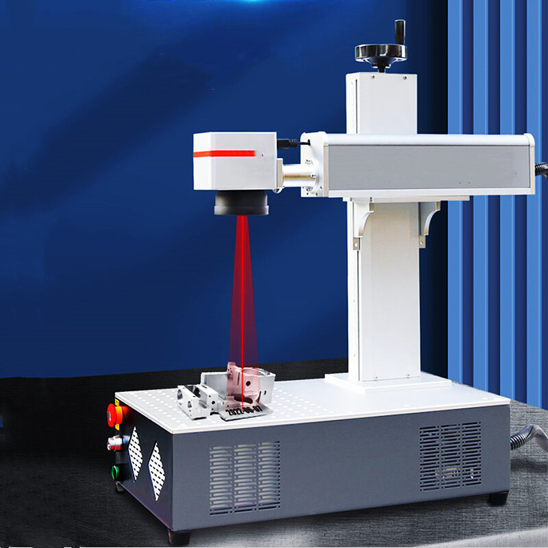 110V/220V Desktop Optische Faser Laser Kennzeichnung Maschine 0,01mm Genauigkeit Voll-automatische Metall Schriftzug Codierung gravur Maschine