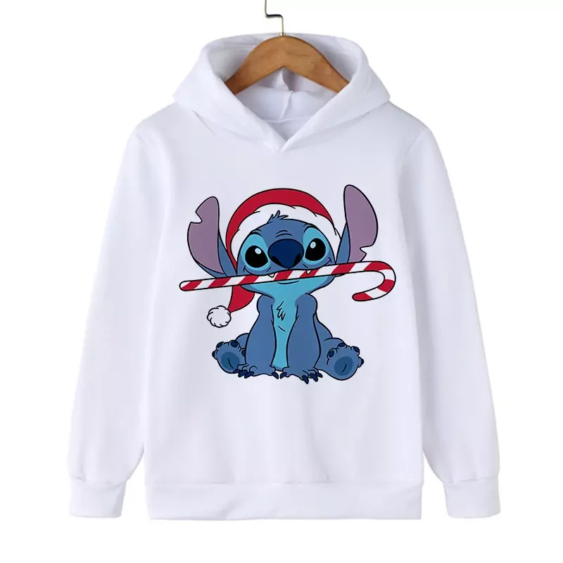 Disney-Hoodie infantil com capuz Lilo e Stitch, desenhos animados, moletom manga, blusa casual bebê, menina, menino, criança, Y2K