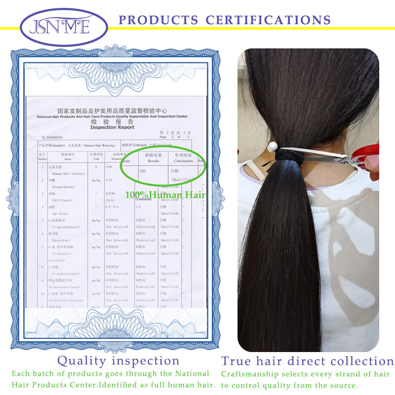 JSNME Straight Weft Extensions 100% Real Human Hair Weft Bundles Sew In Weft Extensions Brown Blonde 14"-24" Can Curly For Woman