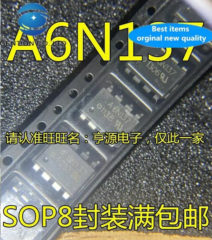 Optoacoplador SMD original, A6N137, 6N137, SOP-8, 20 piezas, HCPL-A6N137, 100%