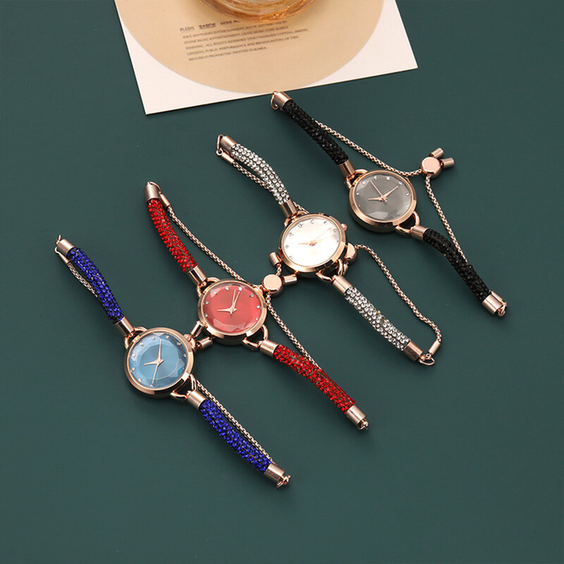 Damski lekki zegarek kwarcowy odporna na zarysowania szklanych zegarek z lusterkiem na idealny prezent urodzinowy na walentynki
