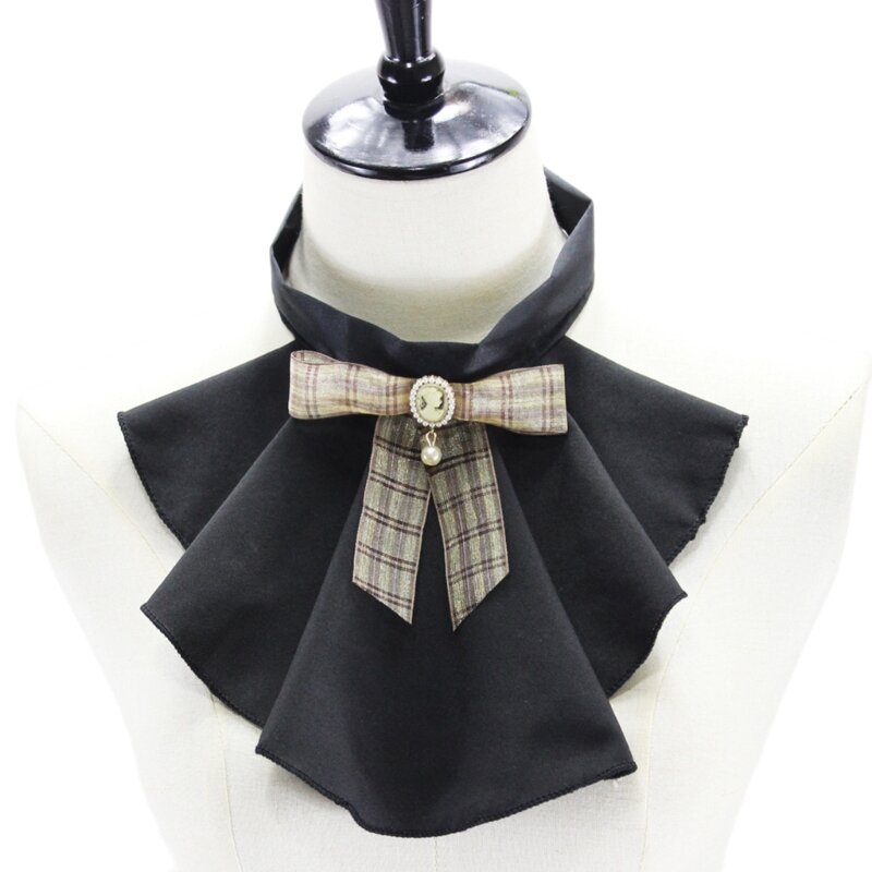 Съемный накладной воротник для девочек, одежда в стиле Ренессанс, колье для рубашки или платья, шаль с рюшами и лацканами для