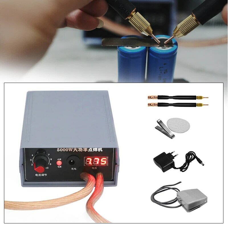 5000W Mini Spot Welder Kit fai da te 18650 Battery Pack strumenti di saldatura penna portatile per saldatrice a punti per striscia di nichel da 0.25MM