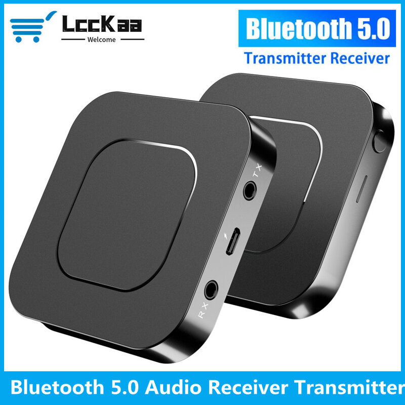 LccKaa 3.5Mm Aux Jack odbiornik 5.0 Bluetooth nadajnik z adapterem bezprzewodowy Adapter Audio Stereo muzyczny Audio do głośnika PC TV samochód
