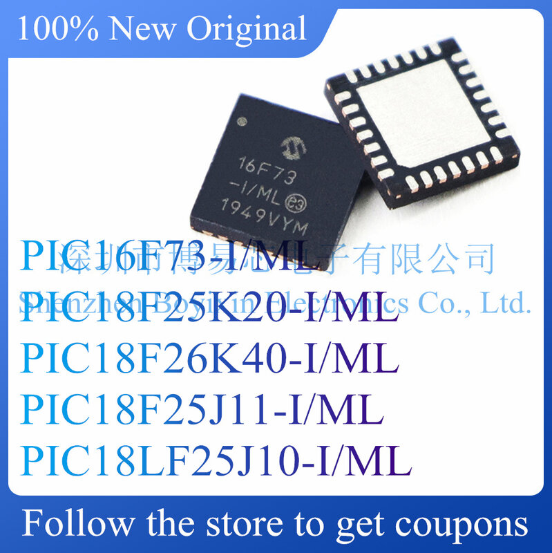 NEW PIC16F73 PIC18F25K20 PIC18F26K40 PIC18F25J11 PIC18LF25J10-I ML.Original and authentic microcontroller chip.