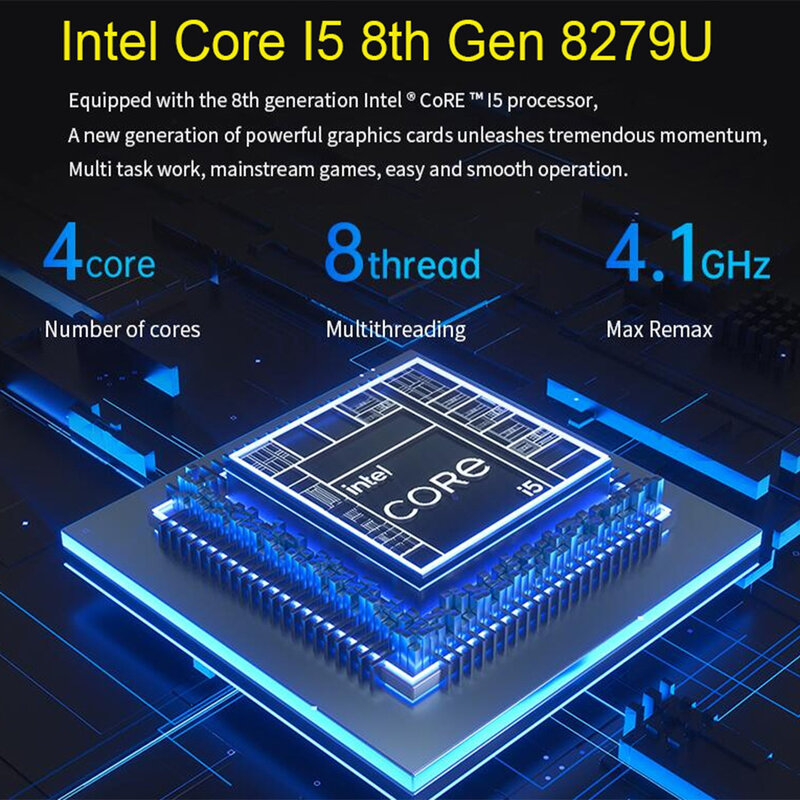 MOLOSUPER-ordenador portátil Intel Core i5 8279U, 15,6 pulgadas, 16GB de RAM, SSD, Metal, para videojuegos, desbloqueo por huella dactilar, Windows 11/10