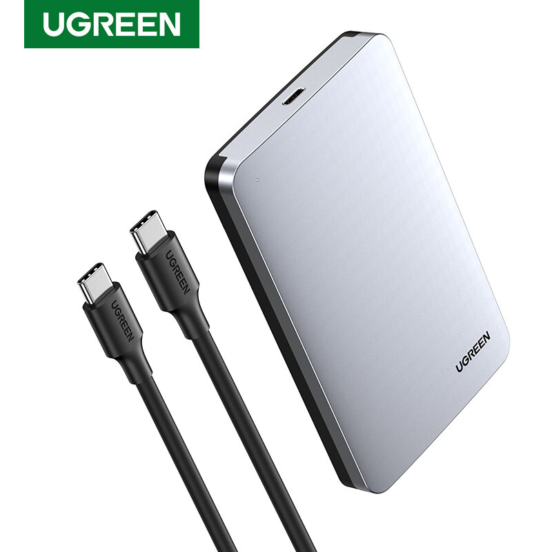 Ugreen — Boîtier HDD 2.5 6Gbps SATA à USB C 3.1 Gen 2, disque dur externe, HD en aluminium pour SSD