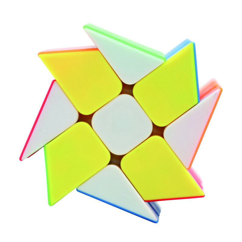 Nieuwste 3X3 Windmolen Cube Magic Puzzel Brain Teaser Geborsteld Sticker 56Mm Educatief Zwart Twisty Stickerloze Speelgoed Voor kids