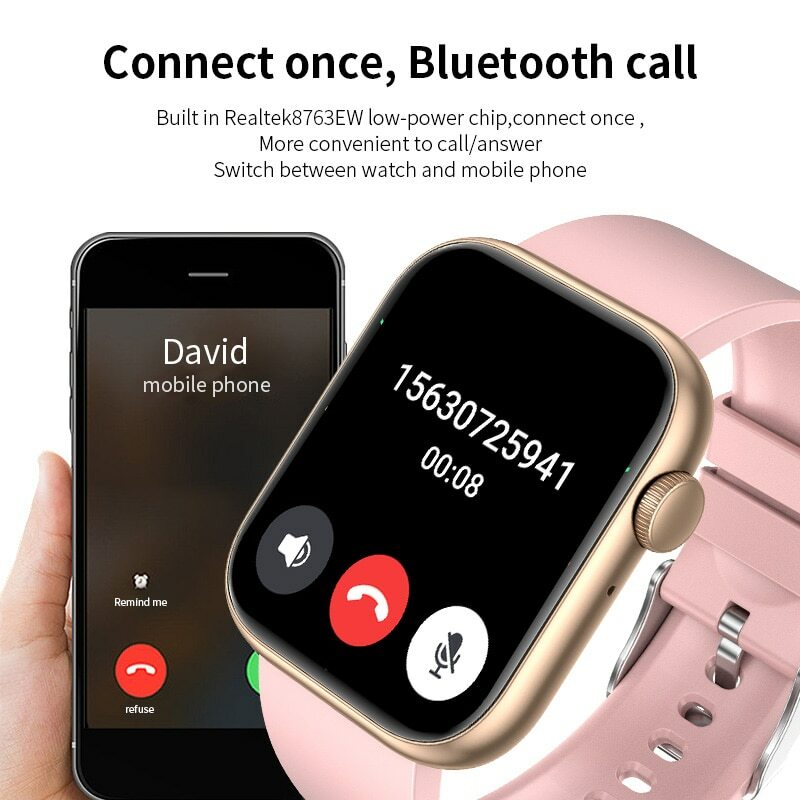 Thông Minh Mới Cho Nữ Full Màn Hình Cảm Ứng Bluetooth Gọi Đồng Hồ Chống Nước Thể Thao Theo Dõi Đồng Hồ Thông Minh Smartwatch Nữ Reloj Mujer