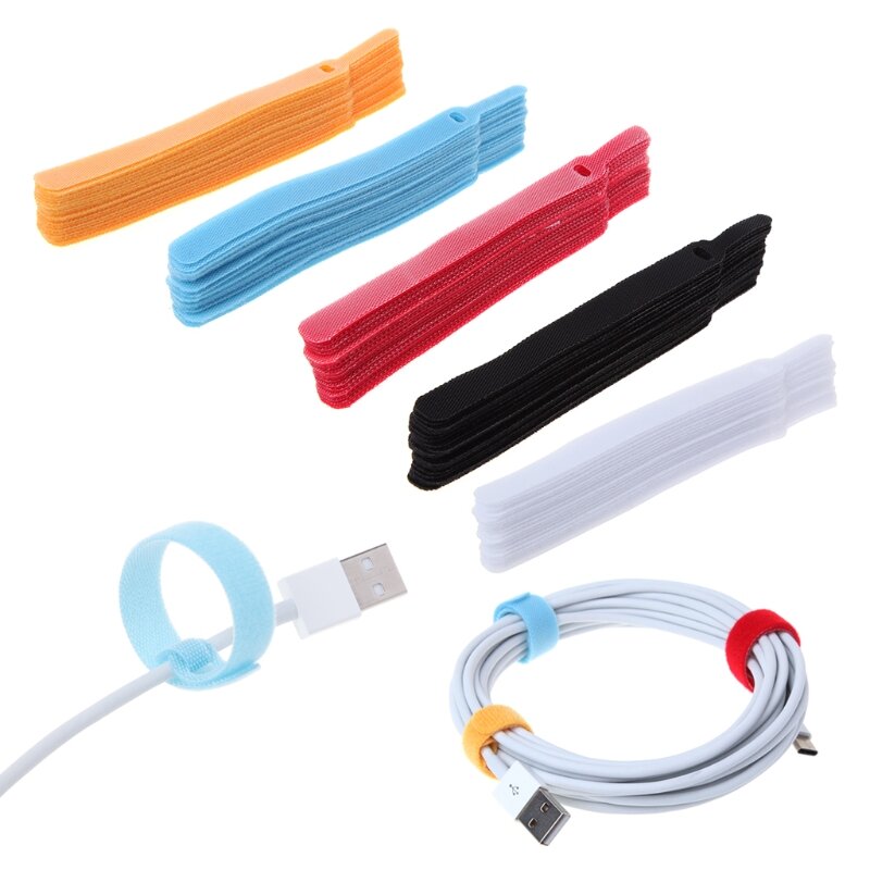 20pcs New 14.5cm Fastening Reusable Cable Organizer Earphone Mouse Ties Cable Management Wire Cable Winder Fashion