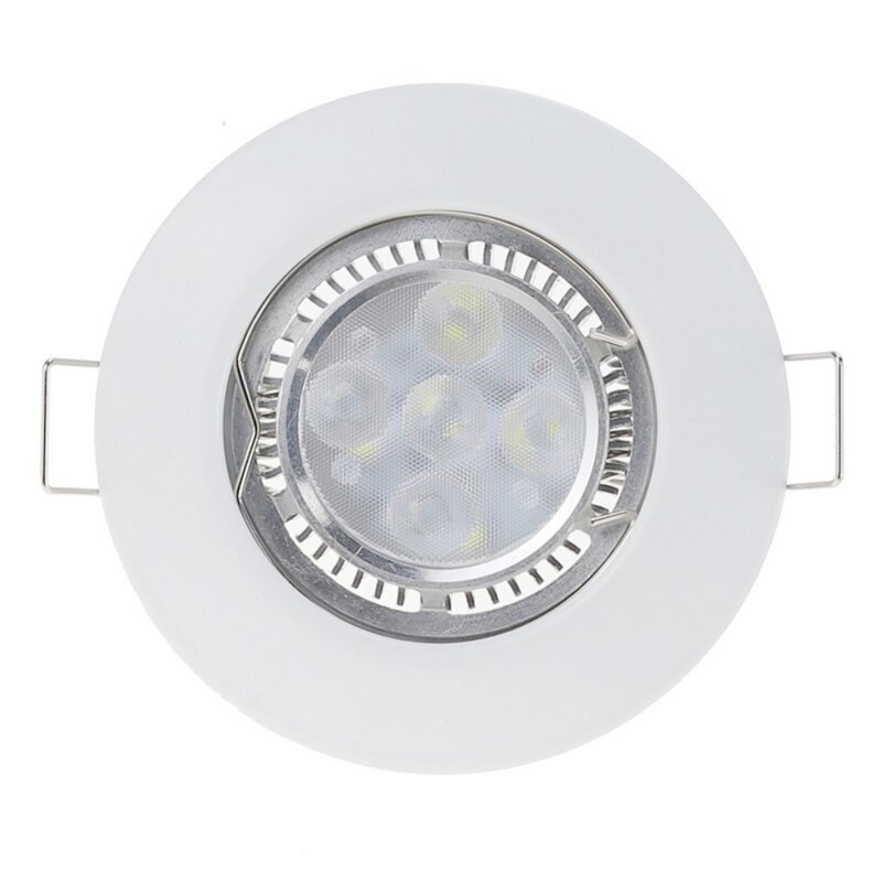 Bingkai pasang permukaan lampu sorot tersembunyi MR16 GU10 perlengkapan pencahayaan soket dasar Modern aluminium putih nikel