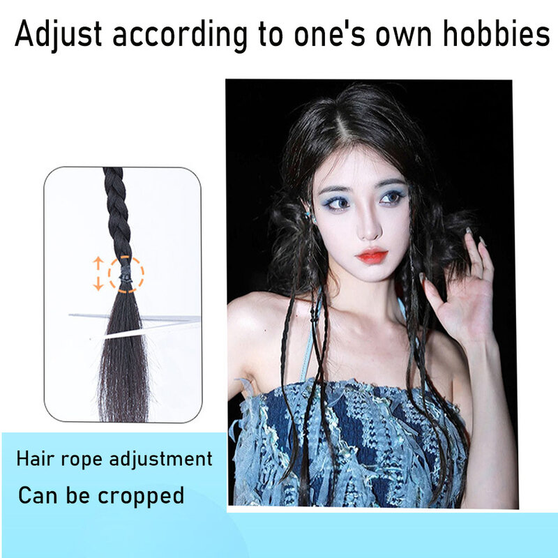 Extensions With Hair Tinsel Synthetic Braided Colorful Ponytail DIY Ponytail Hair daily Holidays Wear Stage performance ﻿