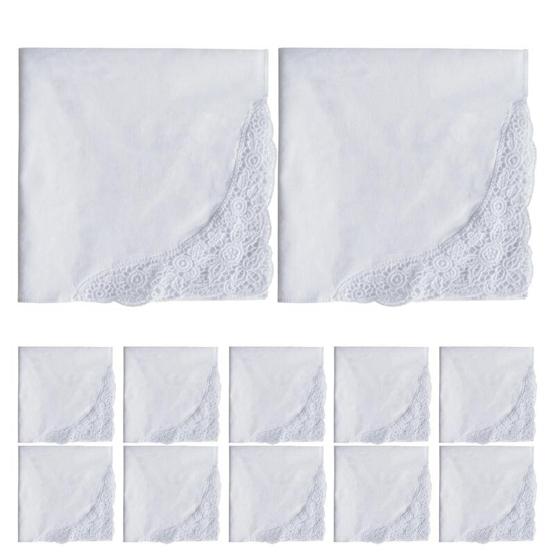 12 Stück weißes Taschentuch DIY klassische Taschentuch 35cm Stickerei Bandanas Hochzeit Taschen tücher für lässige Abschluss ball Anzug Frauen Männer Braut Geschenk