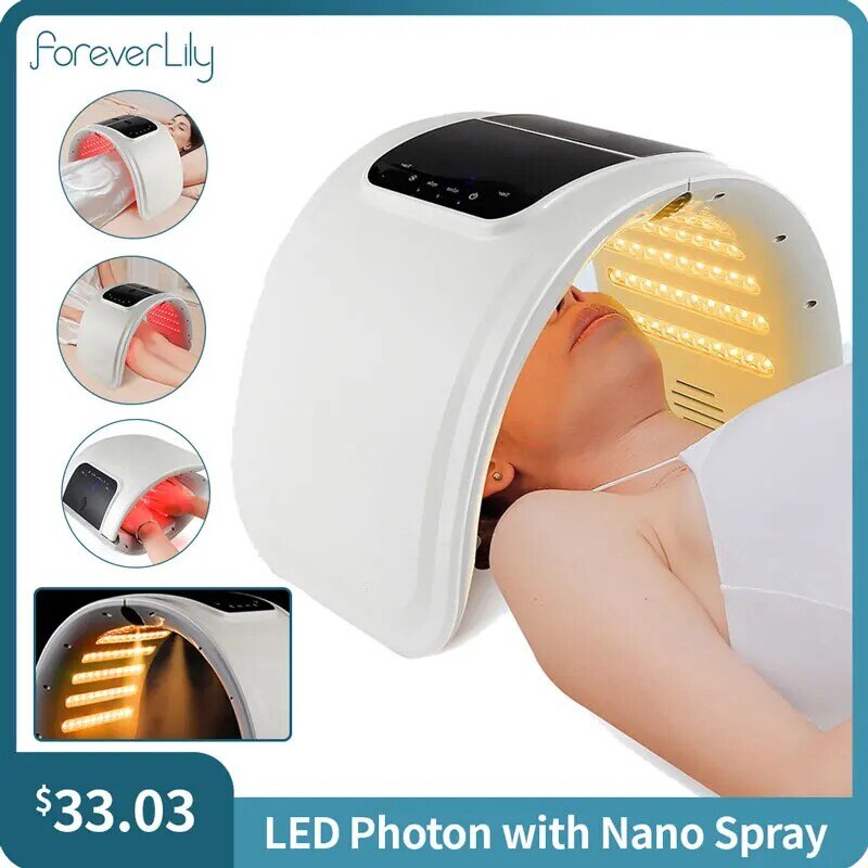 Foreverlily mesin kecantikan foton LED, alat Spa Perawatan Kulit Wajah & tubuh, hidrasi dalam Nano 7 warna