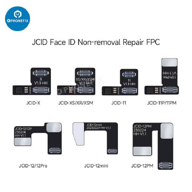 JC-Face ID Non-Removal Flex Cable, JCID Tag, Dot Matrix, Cabo para iPhone X-15, Dot Projetor, Ler e Escrever Reparação, Sem Soldagem, Novo