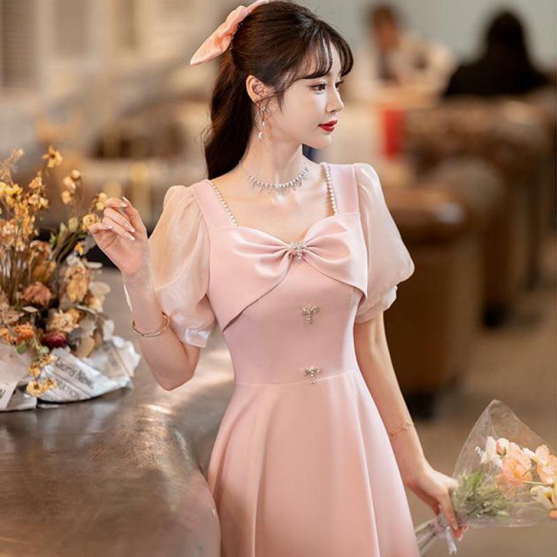 Elegant Slim Puff Sleeve Quinceanera Dresses For Women New A-line Pearls Decoration Princess Party Evening Dresses Prom Vestido