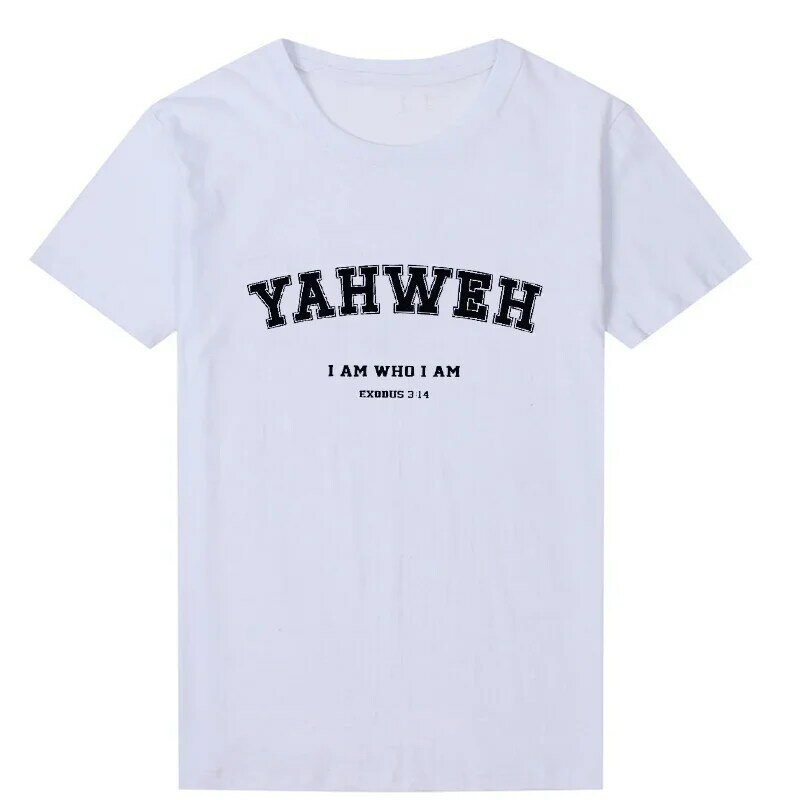 Yahweh-ملابس دينية قطنية للنساء ، تي شيرت برقبة دائرية ، توبات نسائية ، ملابس مسيحية ، أنا من أنا ، موضة صيفية ، Y2k
