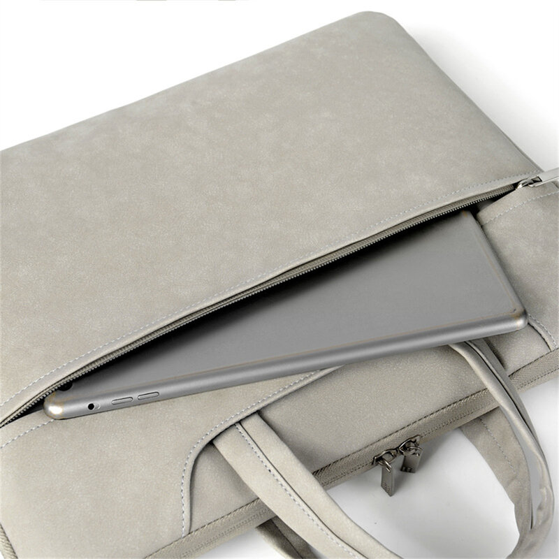 Bolsa de cuero impermeable para ordenador portátil, bolso de mano de 13, 14 y 15,6 pulgadas para Macbook Pro Air 13, funda Xiaomi PU