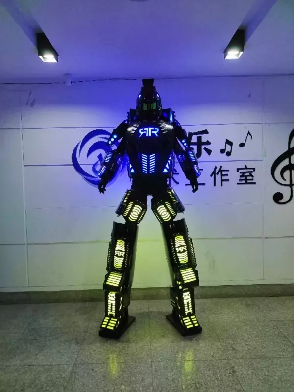 Disfraz de Robot Led, ropa de actuación de plástico, Stilts, andador, Robots, espectáculo, Kryoman