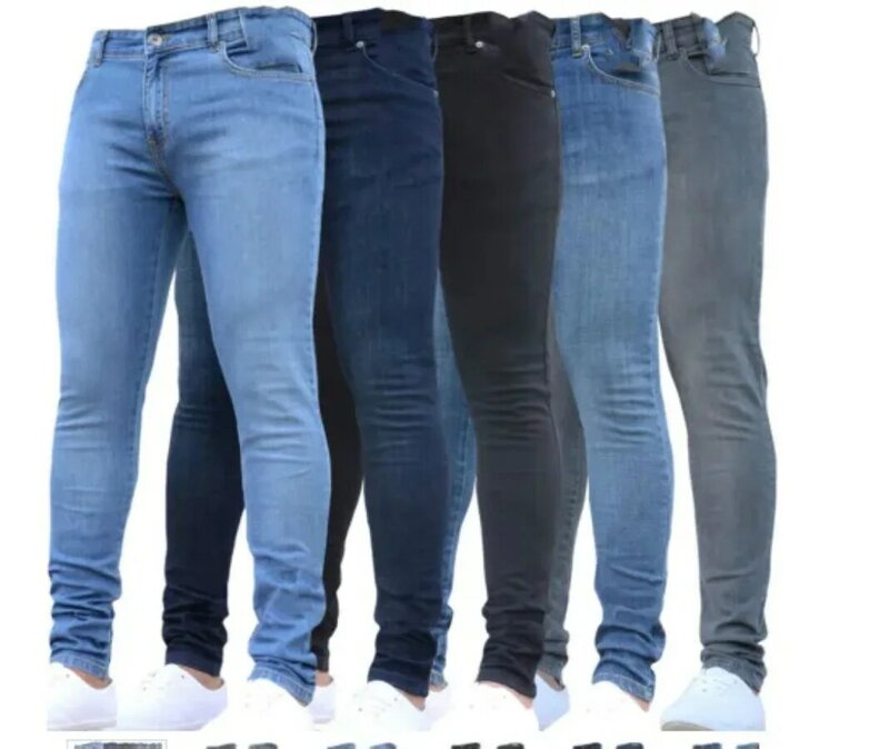 Jeans da uomo Boyfriend Pencil Pants Solid Summer Skinny Jean Hip Hop Goth abbigliamento stile Punk pantaloni in Denim Streetwear 2024