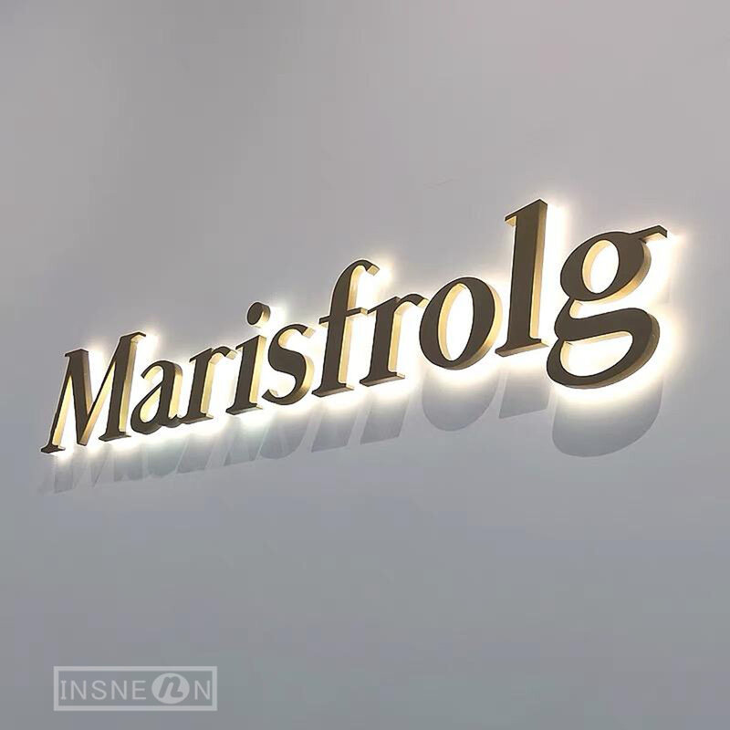 Letrero de letras LED retroiluminado de acero inoxidable personalizado, letrero de Metal, impermeable, publicidad al aire libre, señalización de empresa