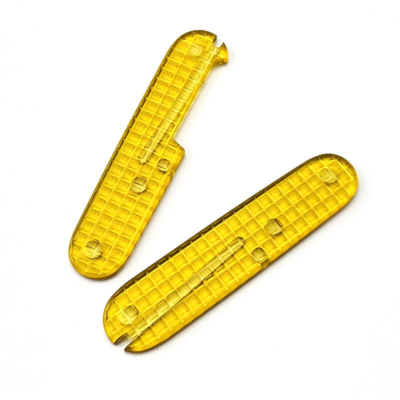 A Pair PEI Folding Tool DIY Shank Patch Outdoor Hunting Grips for 91MM Army Knife Scales Transparent Shell