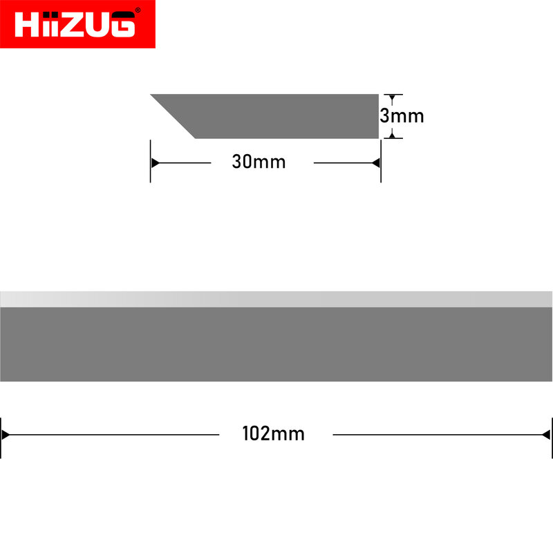 Рубанные лезвия 102 мм × 30 мм × 3 мм, ножи, закрепляемые для режущей головки, толстый рубанный станок для обработки поверхности, набор из 3 шт.