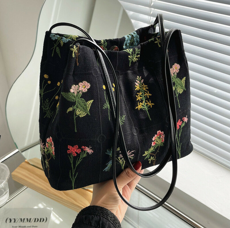 Luxusmarke große Blumen Einkaufstasche 2022 neue hochwertige Stoff Damen Designer Handtasche hohe Kapazität Umhängetaschen