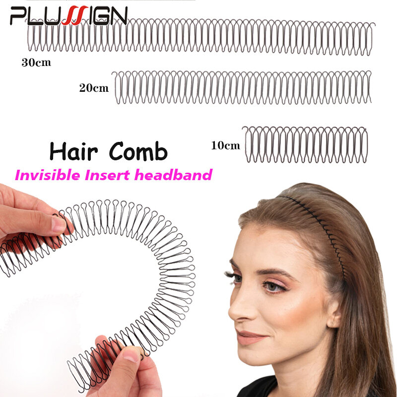 Plussign 30Cm lingkaran rambut logam bergelombang ikat rambut uniseks 10Cm klip rambut cat kue 20Cm sisir rambut rusak 1 buah/lot Aksesori rambut